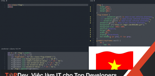 Làm hiệu ứng lá cờ bay trong gió bằng JavaScript