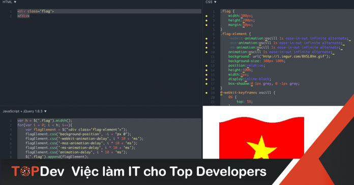Làm hiệu ứng lá cờ bay trong gió bằng JavaScript