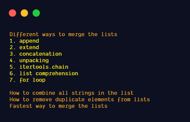 các cách merge list trong Python