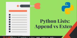 Python Lists: Append vs Extend (Có ví dụ)