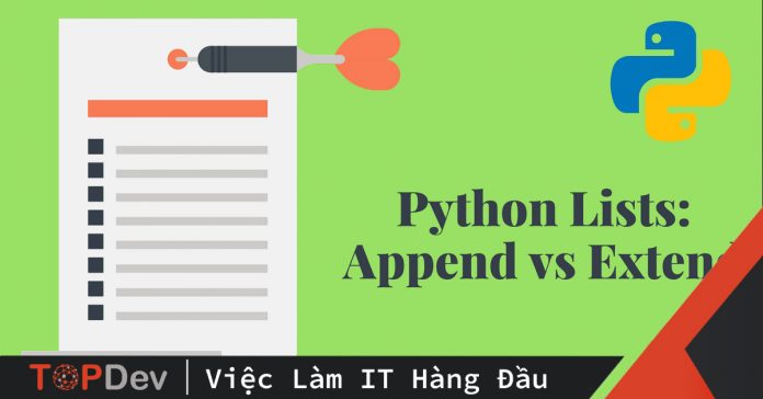 Python Lists: Append vs Extend (Có ví dụ)