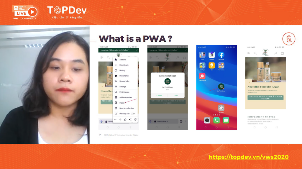 Chị Ngô Kiều Anh chia sẻ về câu chuyện của công cụ công nghệ tiềm năng PWA.