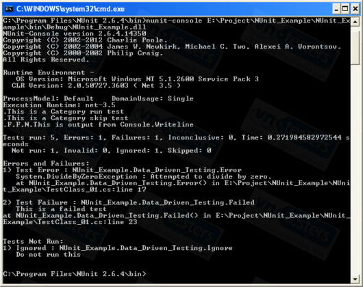 Run Nunit From Command Line