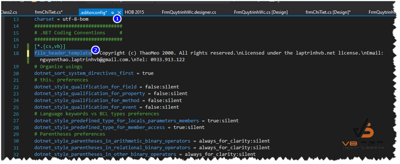 Hướng dẫn tạo Copyright Header trên từng file .cs trong Visual Studio