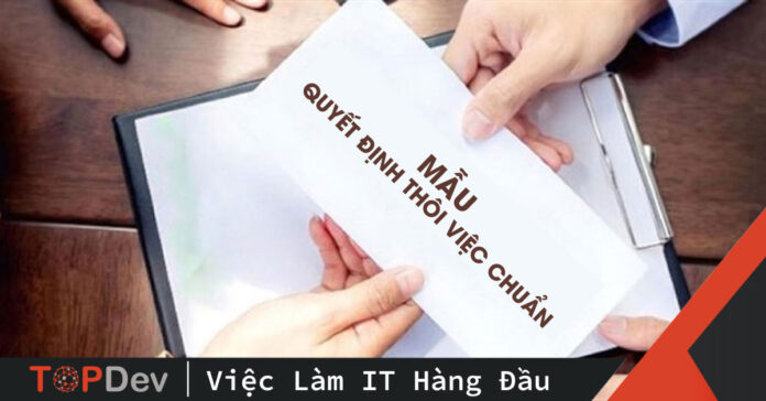 mẫu quyết định thôi việc