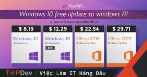 Tải Windows 10 Với Giá $8.19 & Miễn Phí Nâng Cấp Phiên Bản Windows 11