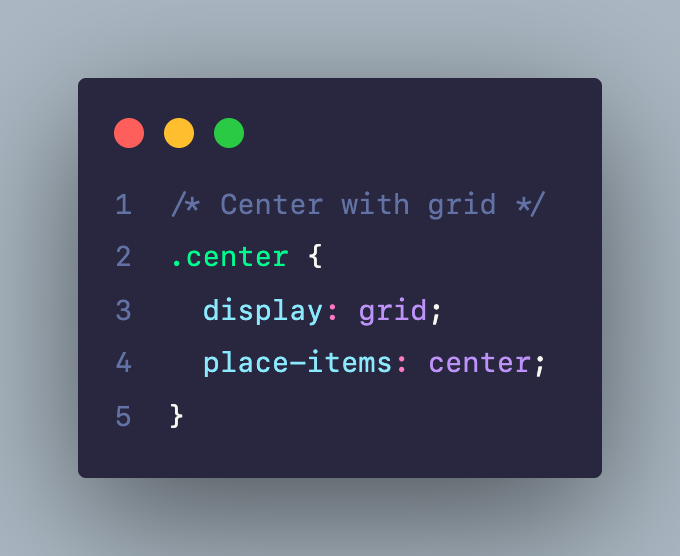 Center với CSS Grid