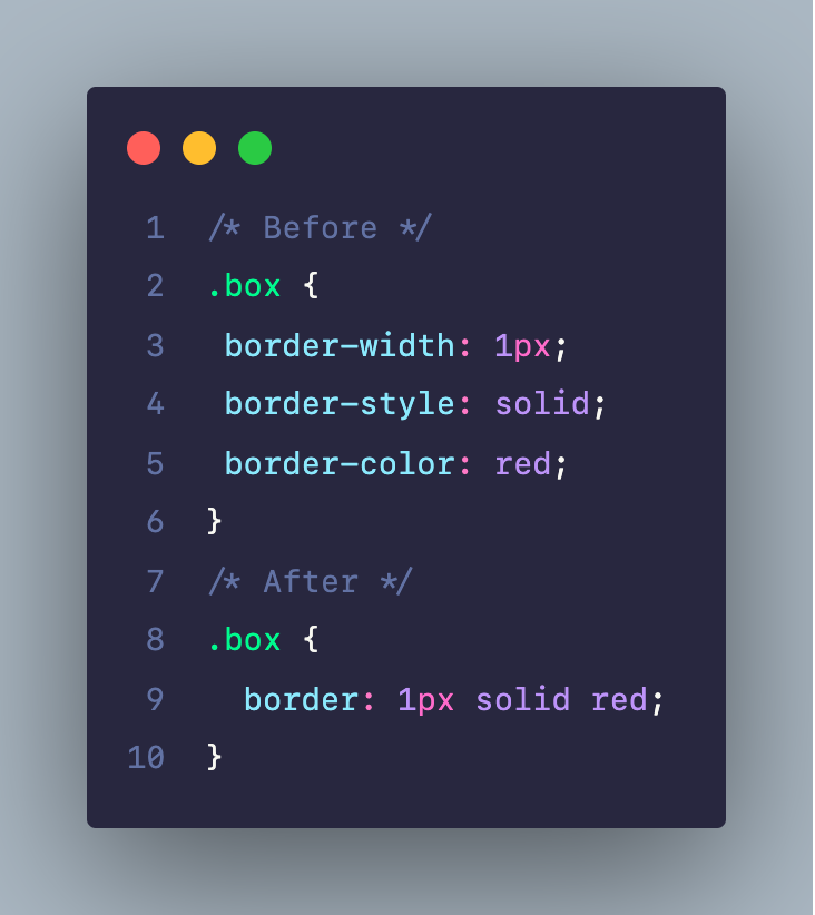 Viết rút gọn code CSS cho thuộc tính border