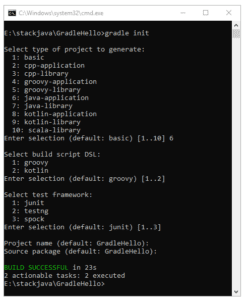 Hướng dẫn tạo Gradle Project Java bằng dòng lệnh CMD