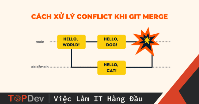 Cách xử lý conflict khi git merge