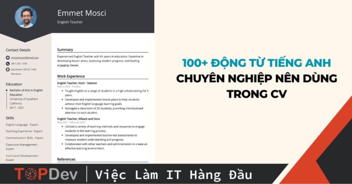 động từ tiếng Anh nên dùng trong CV