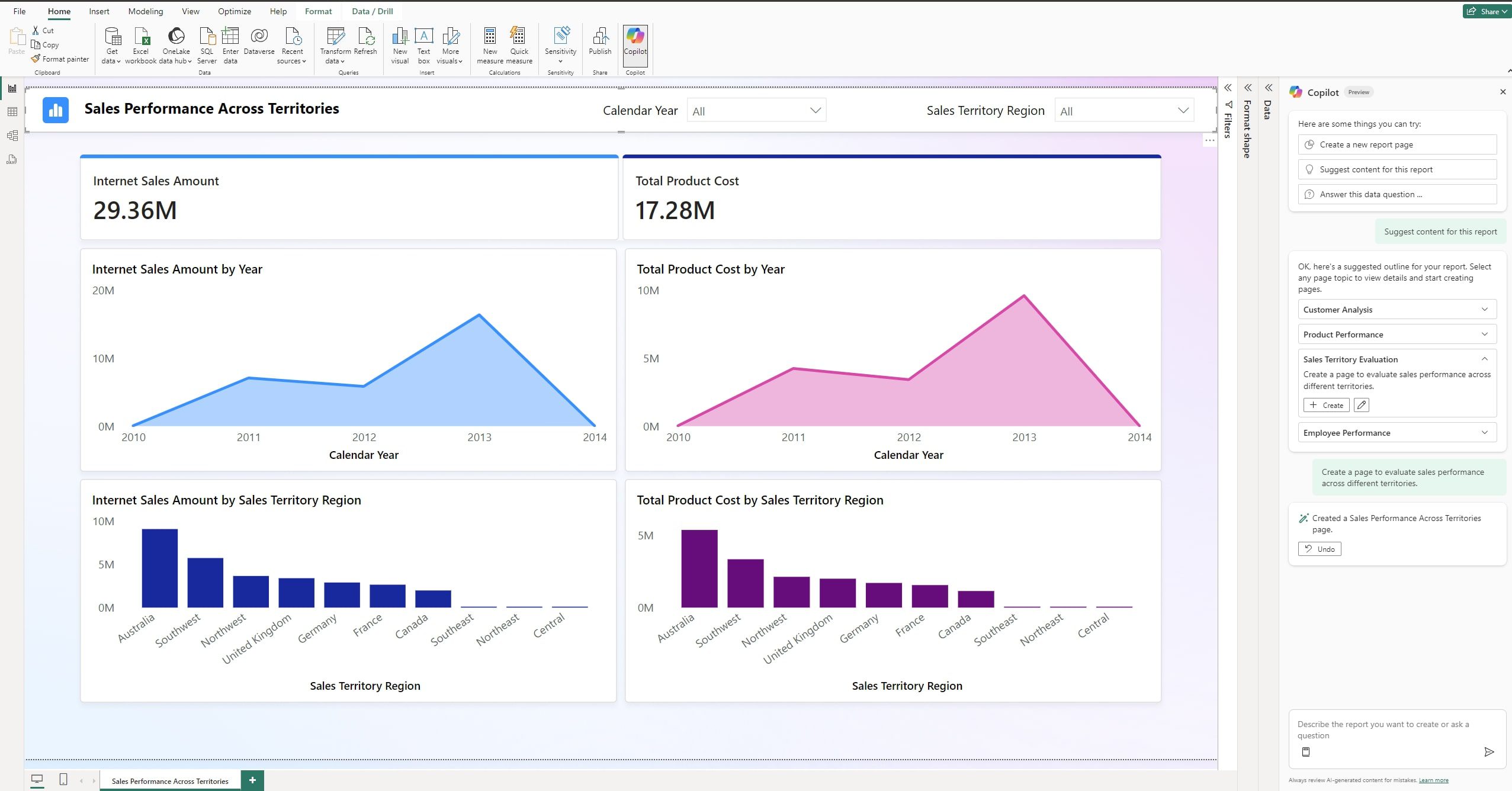 Tạo báo cáo trong Power BI