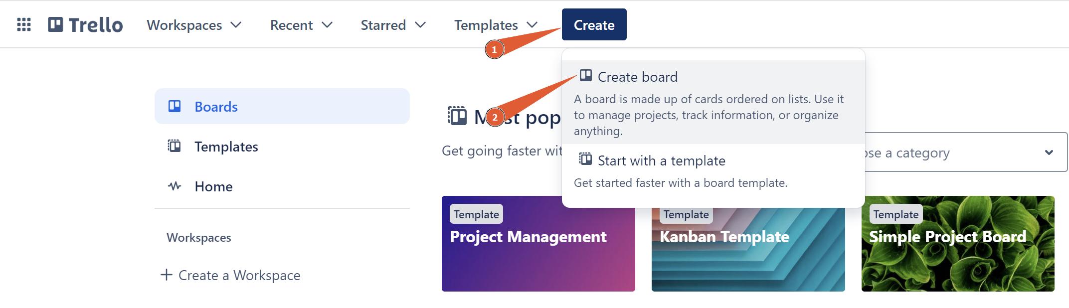 Tạo bảng mới (board) trong trello